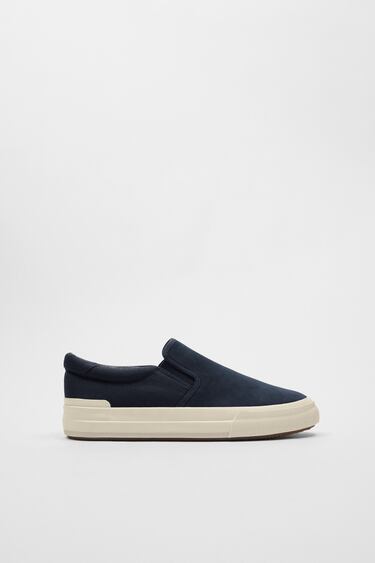 LACELESS LEATHER TRAINERS