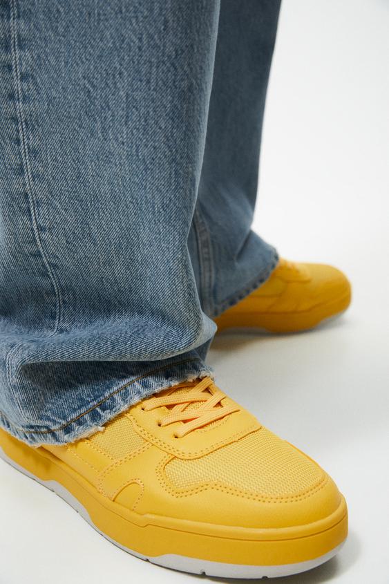 chunky trainers yellow