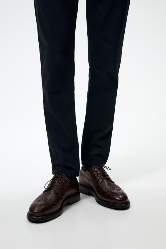 ZAPATO PIEL PICADOS - Marrón | ZARA Chile