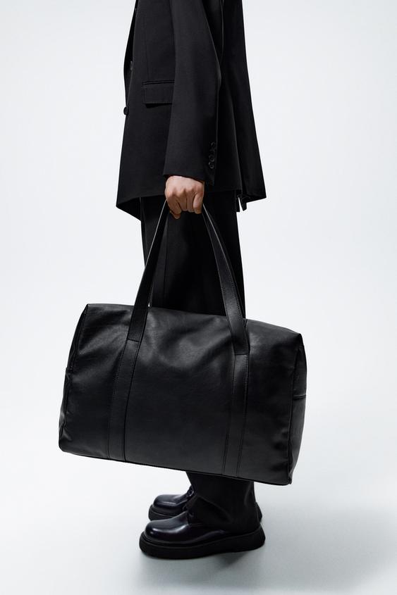 BOLSO VIAJE PIEL - Negro | ZARA Chile