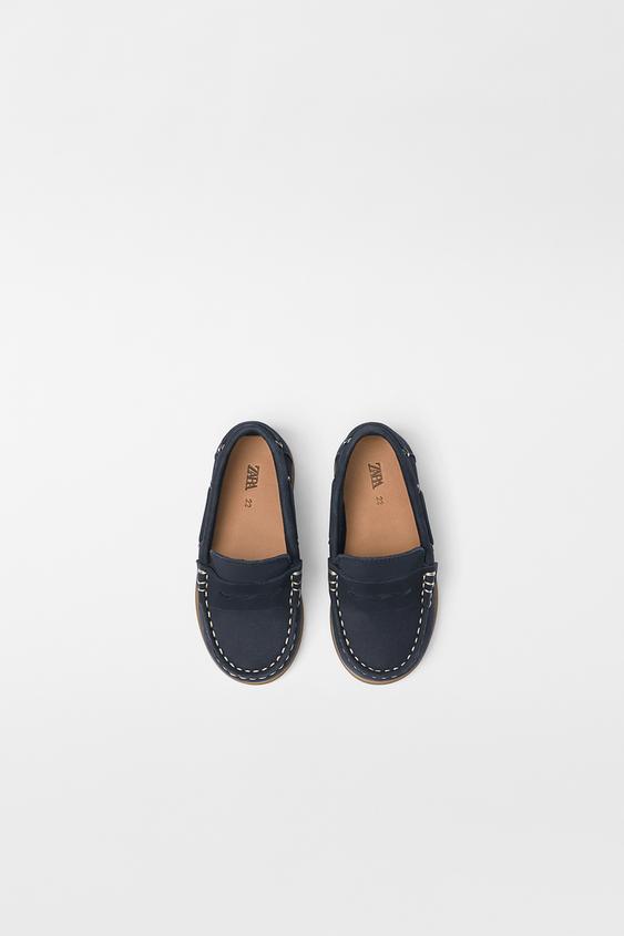 MOCASÍN PIEL - Azul | ZARA Chile