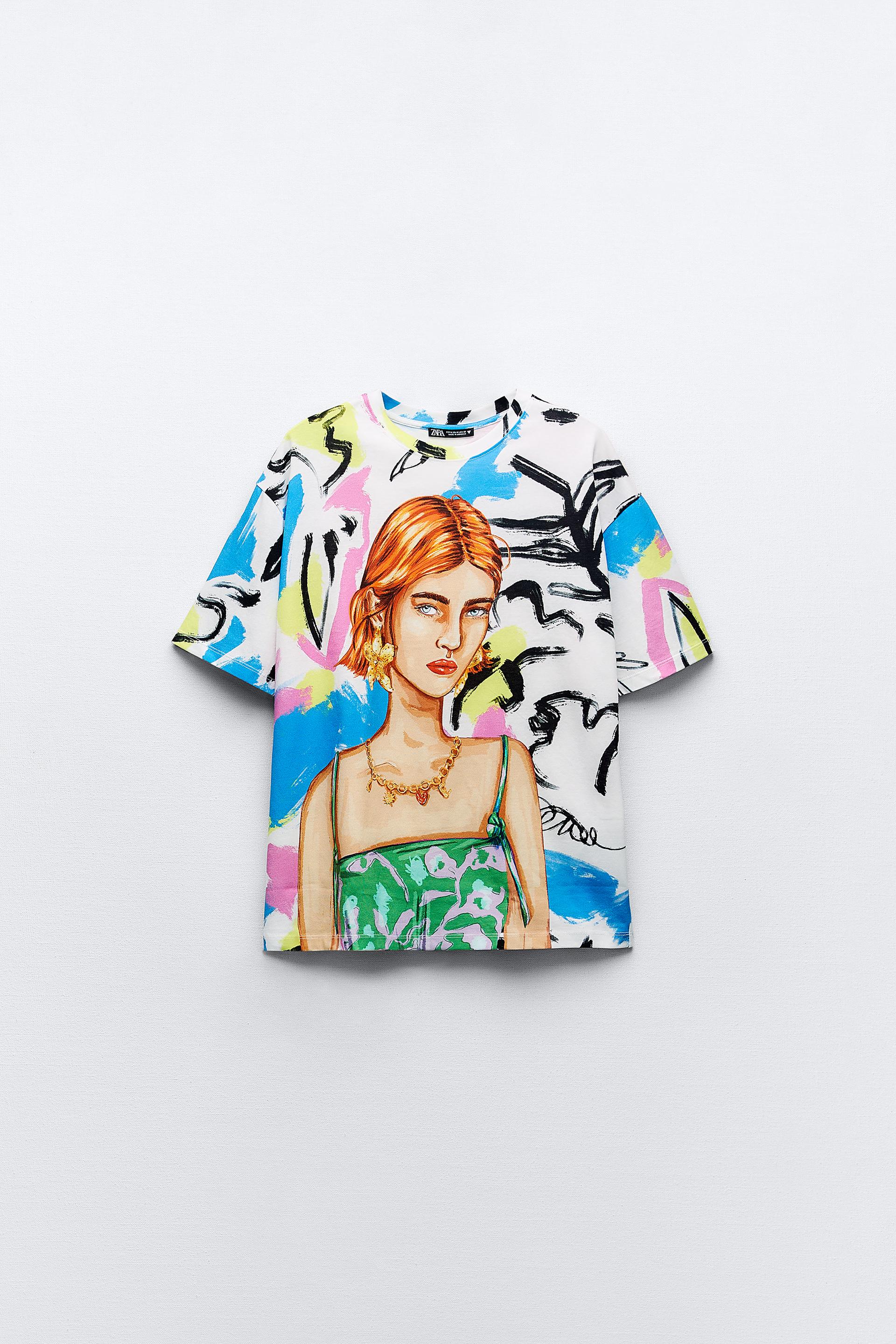 Zara printed t shirt women Clearance