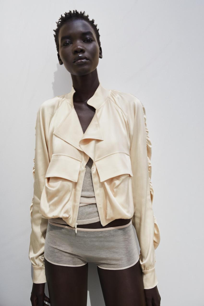 Zara satin bomber Clearance