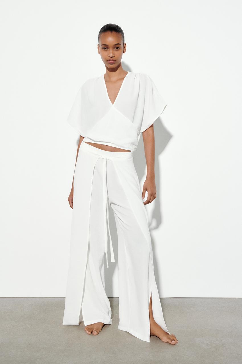 Zara white wrap blouse Clearance