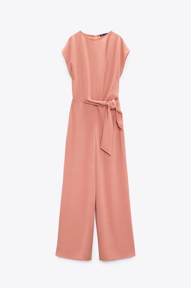 FLIESSENDER OVERALL MIT KNOTENDETAIL - Rosa von Zara - Bild 4