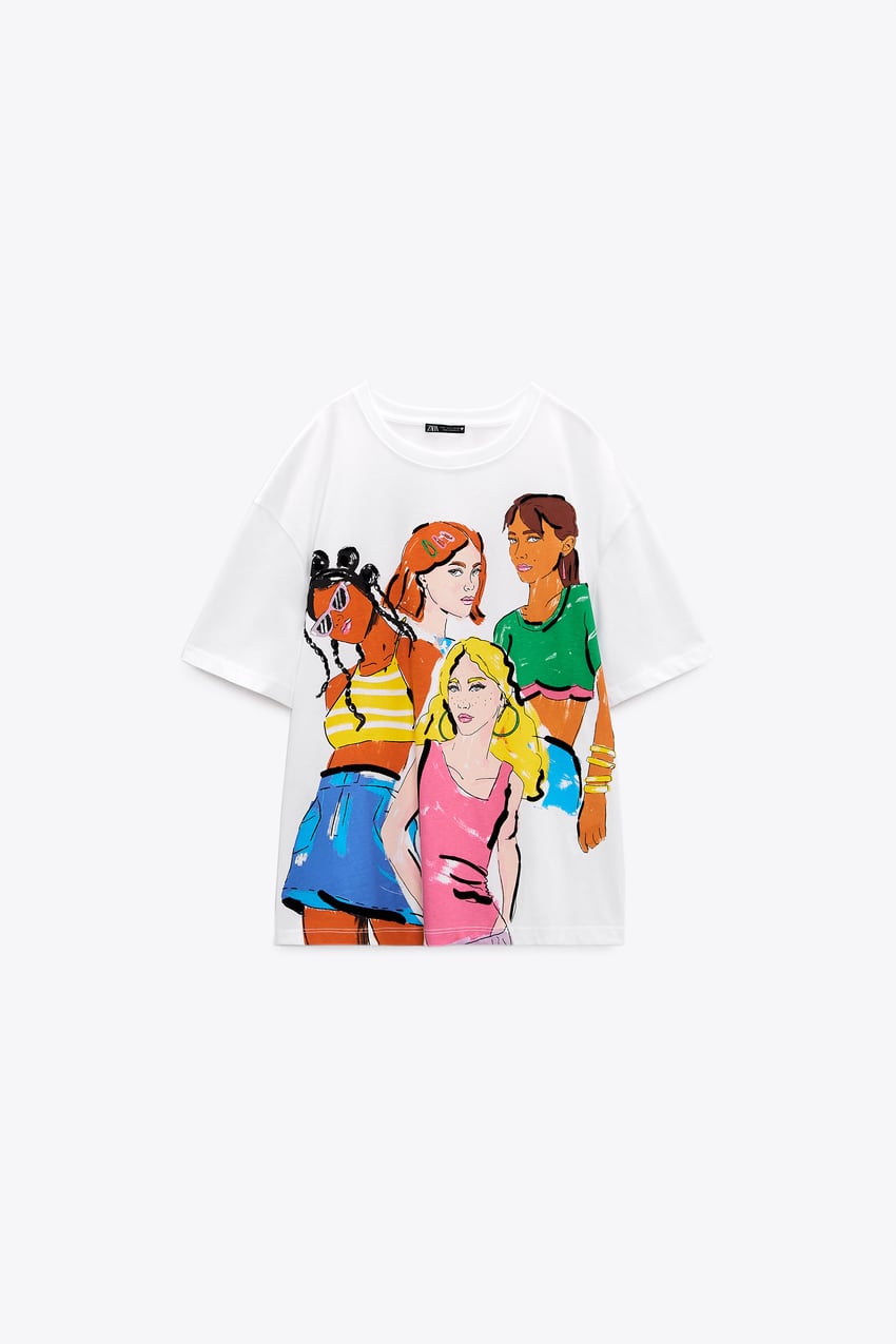 kompromis Svaghed forseelser T-SHIRT WITH GIRL PRINT - White | ZARA United States