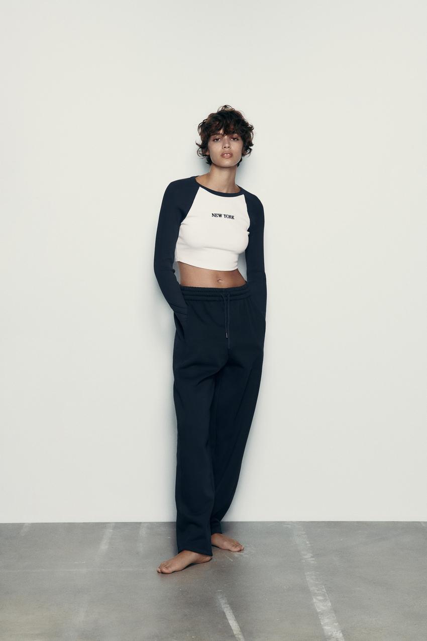 Zara jogging pants with text Clearance