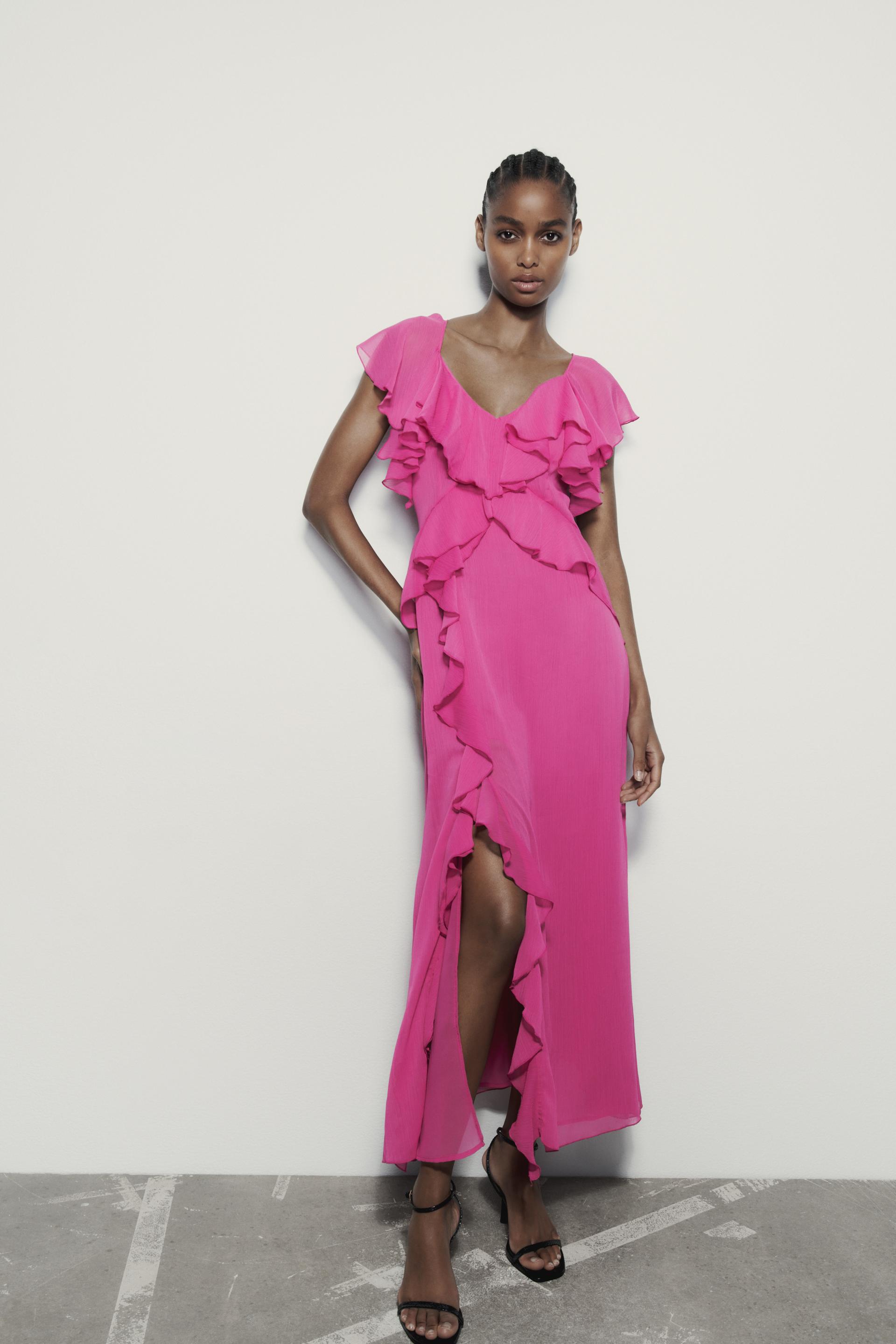 Zara pink dress midi Clearance