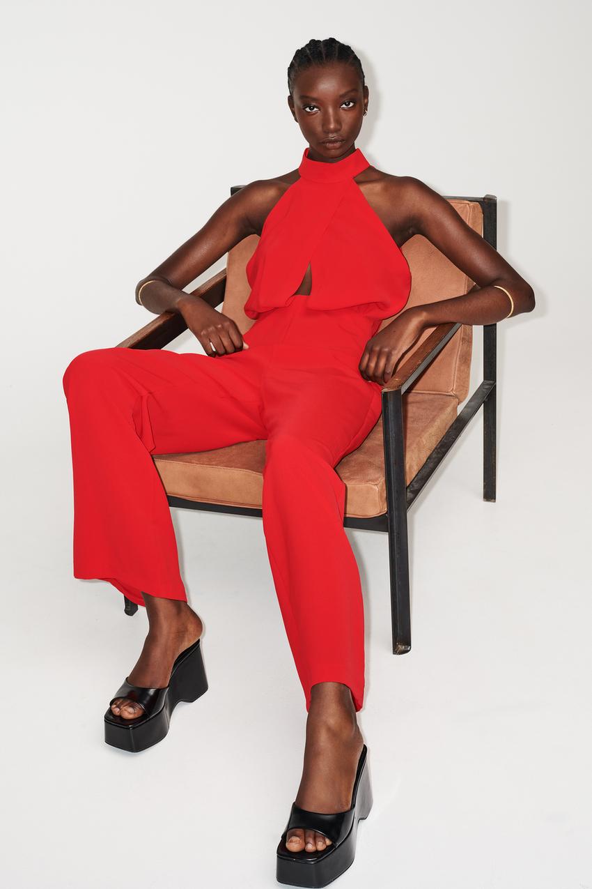 Red romper zara Clearance