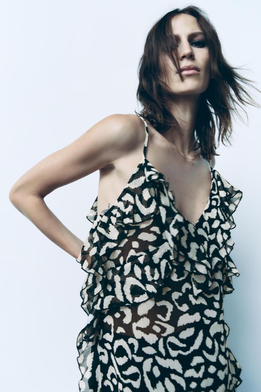 Tiger print top zara Clearance