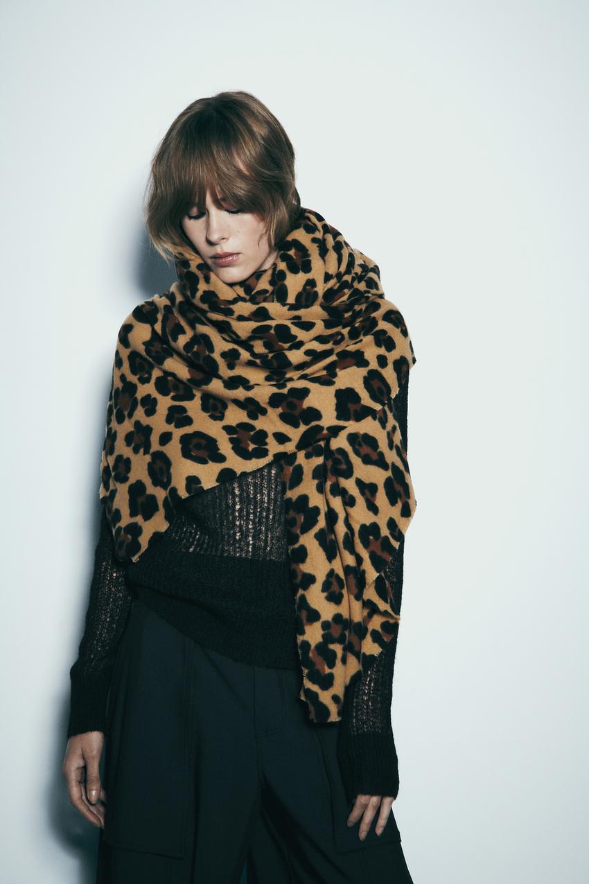Animal print scarves zara Clearance