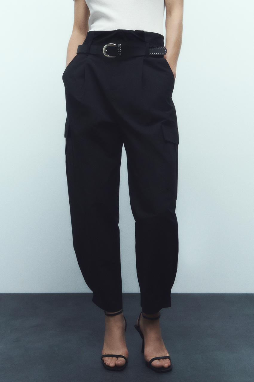 Zara trousers with buckle belt Clearance