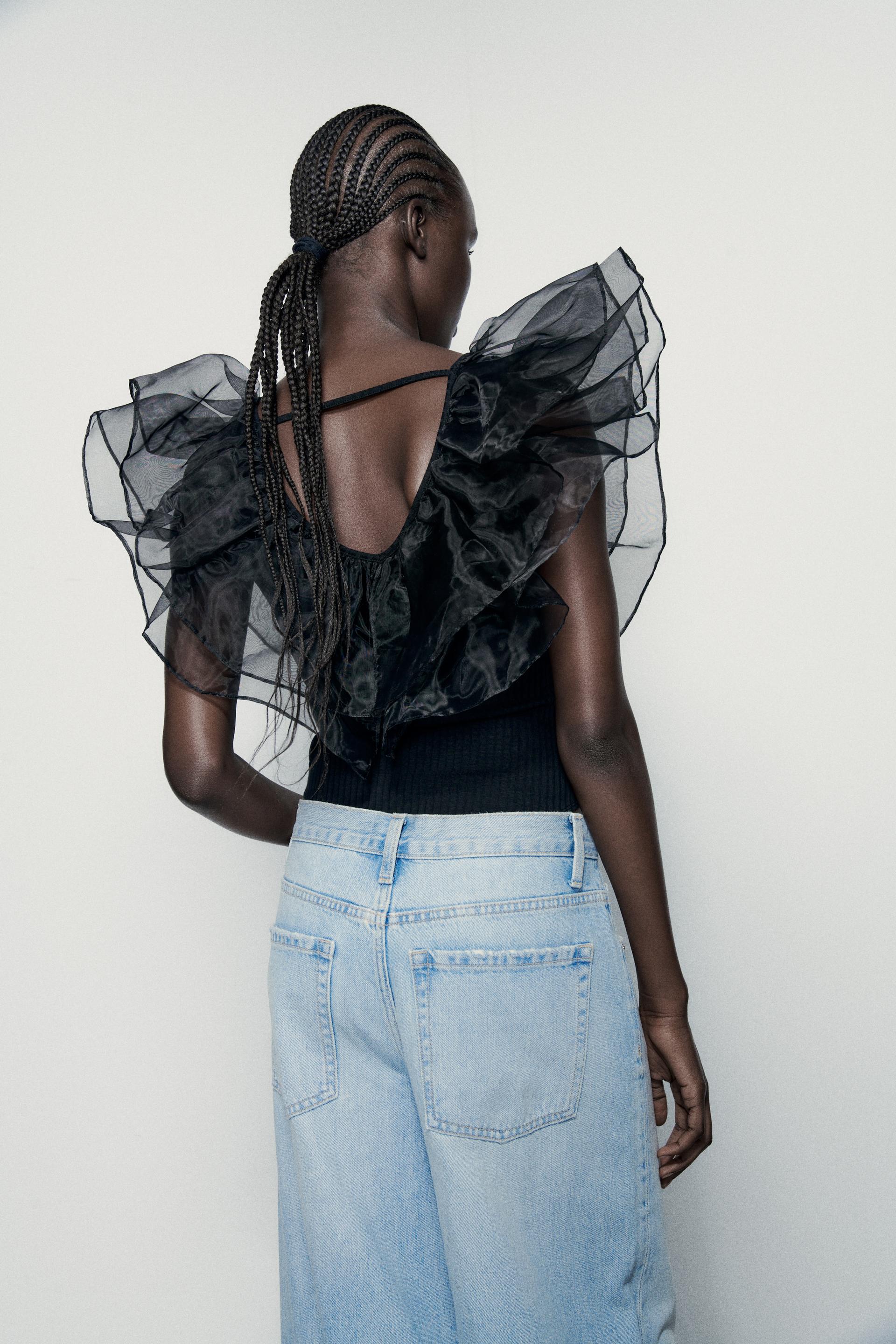 Zara organza crop top Clearance