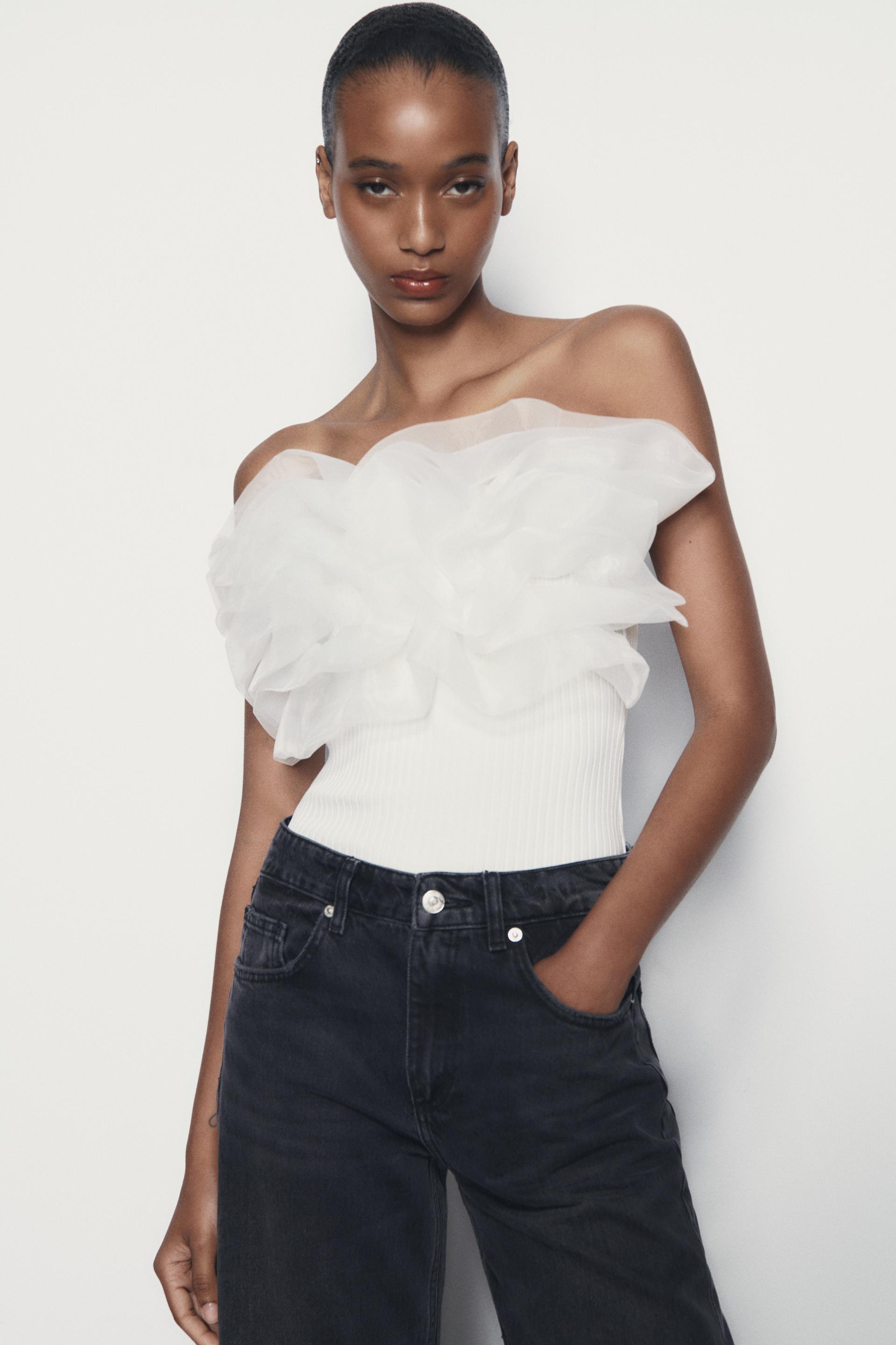 Zara off the shoulder ruffle top Outlet