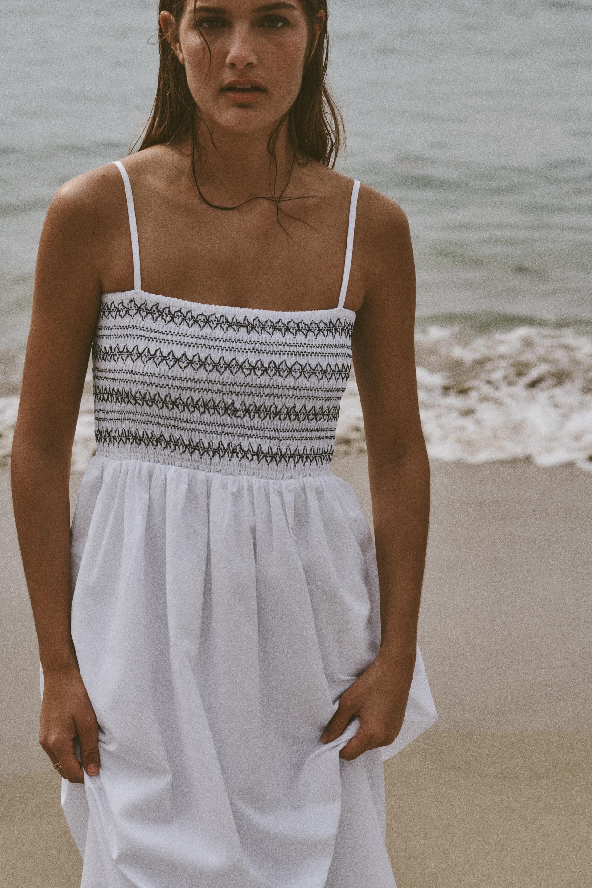 Zara contrasting poplin dress Clearance