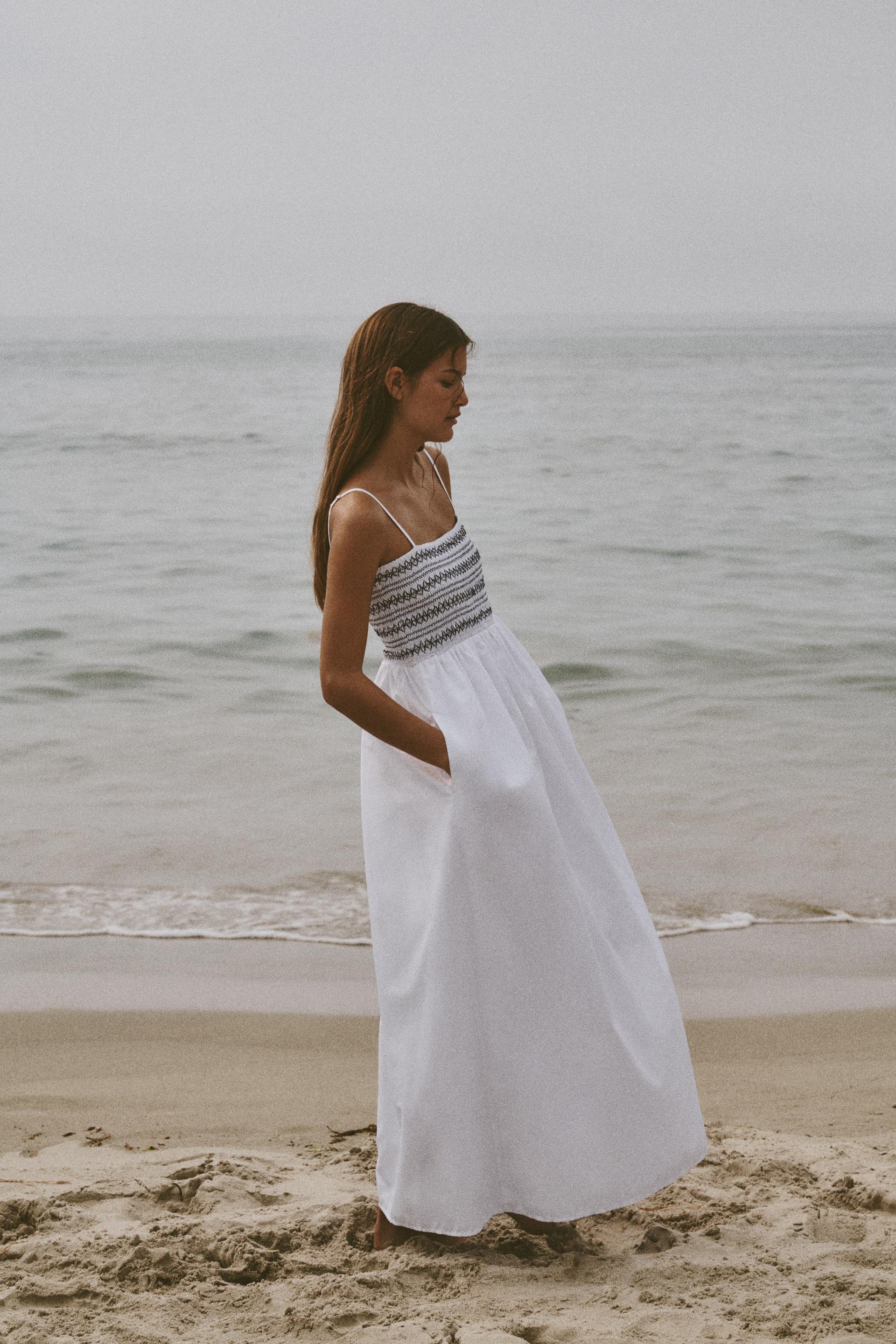 Zara contrasting poplin dress Clearance