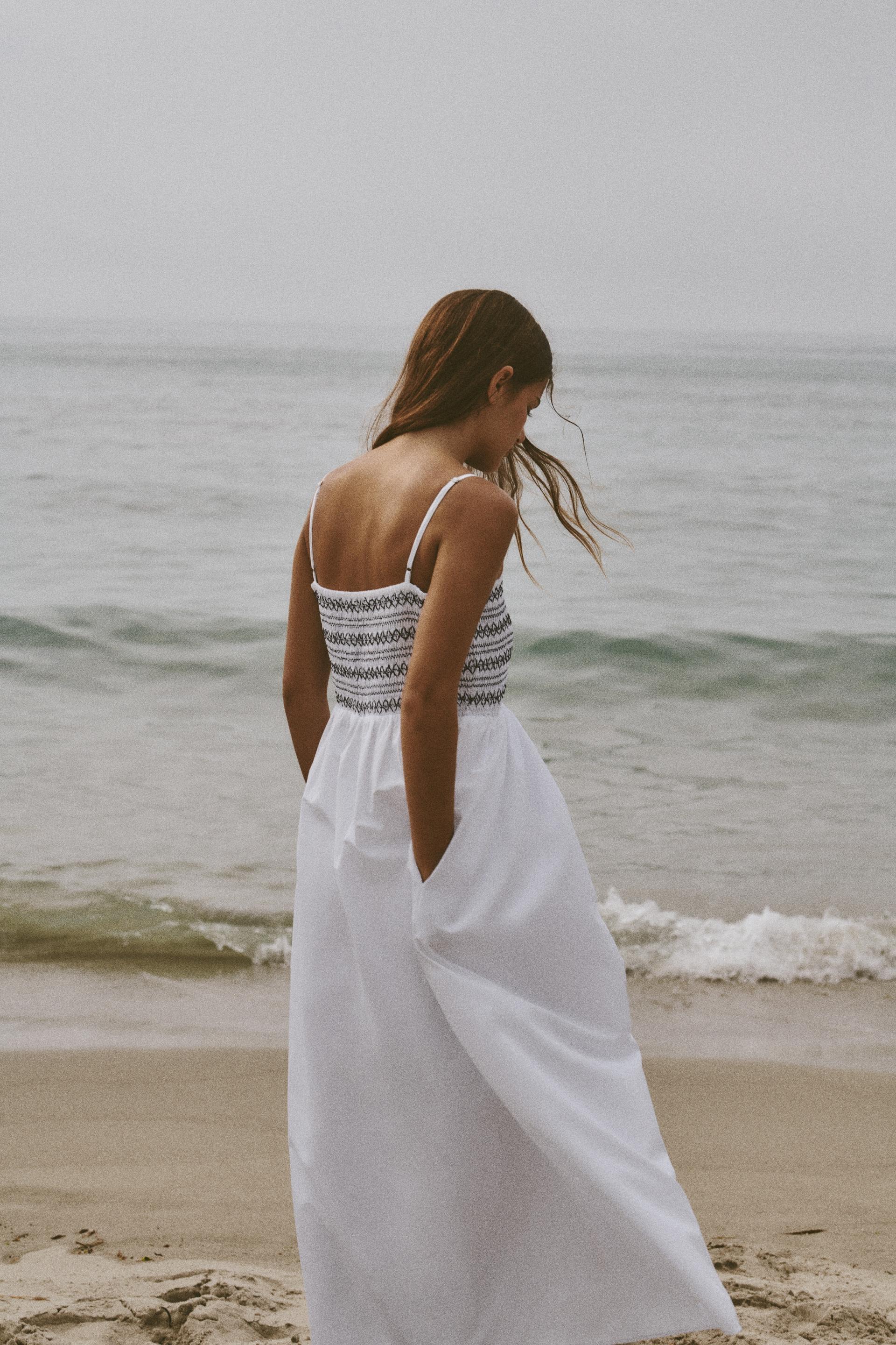 Zara contrasting poplin dress Clearance