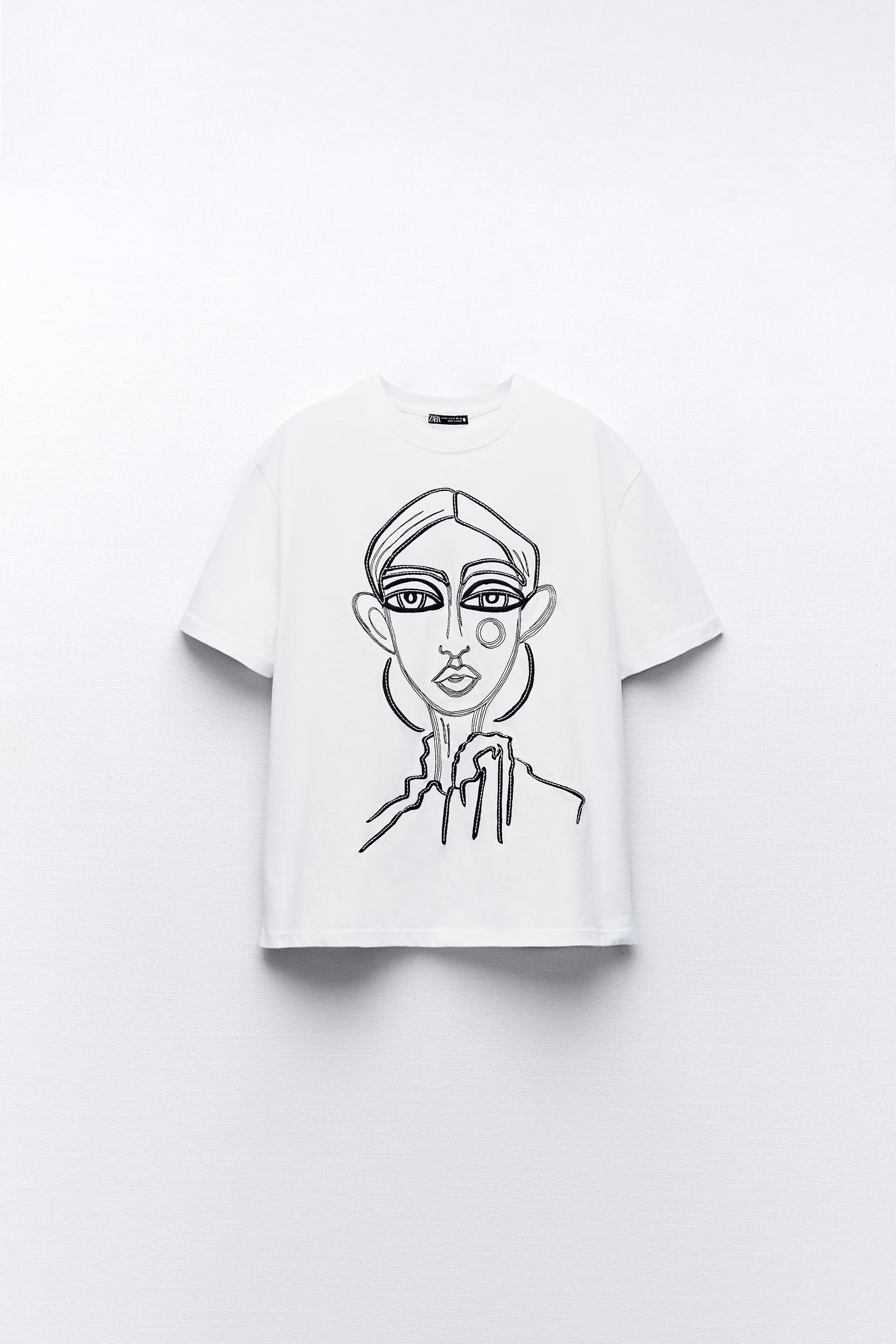 Zara face t shirt Clearance