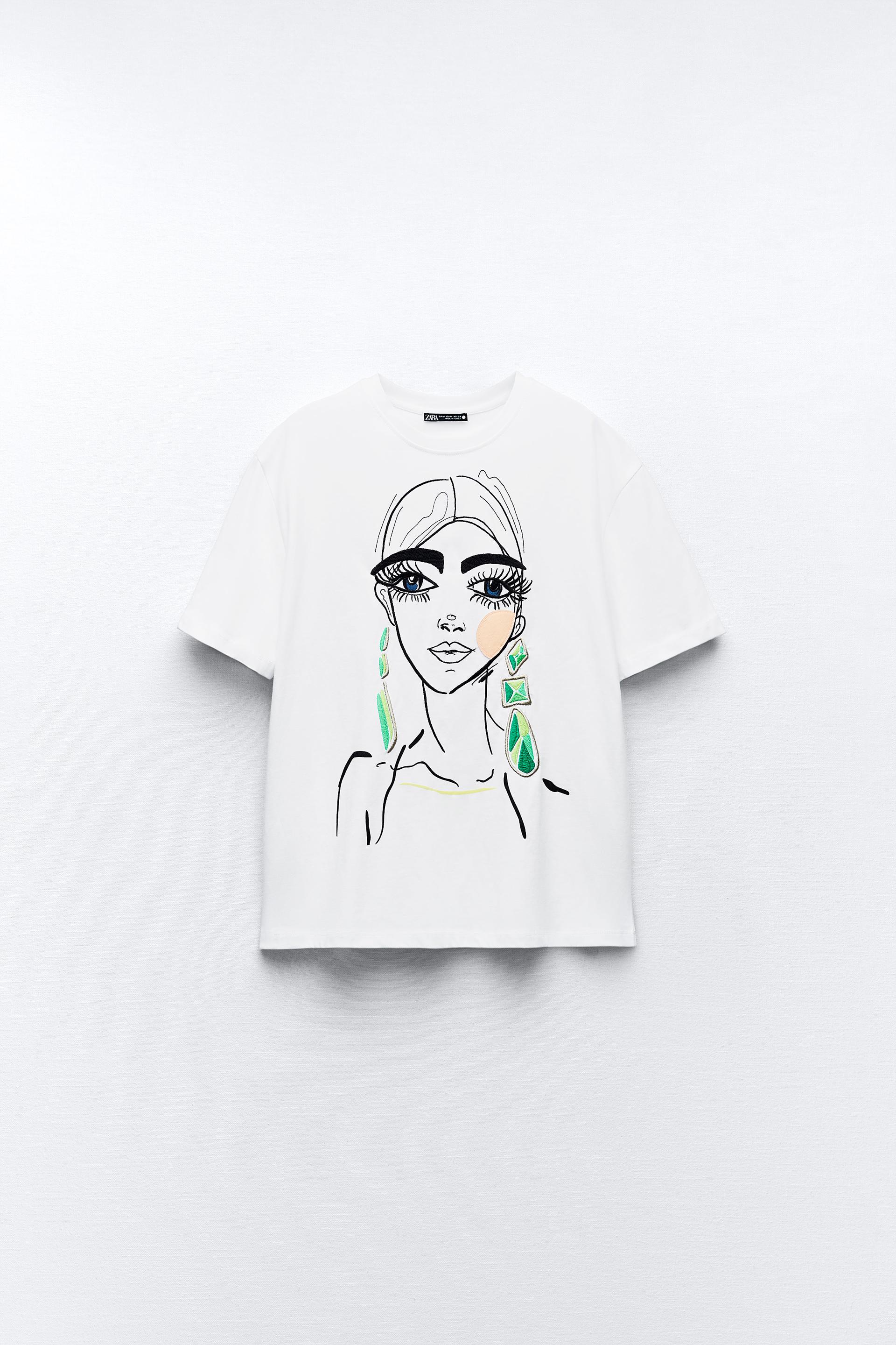Zara face t shirt Clearance