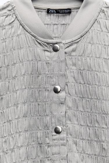 Бомбер со структурой - серый от Zara - фото 6