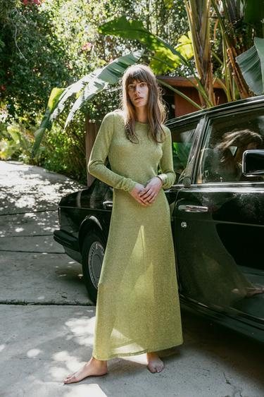 Zara green flowing dress Clearance