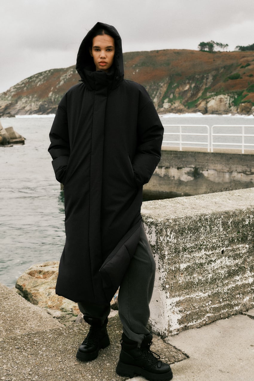 WATER AND WIND PROTECTION EXTRA LONG PARKA - Black