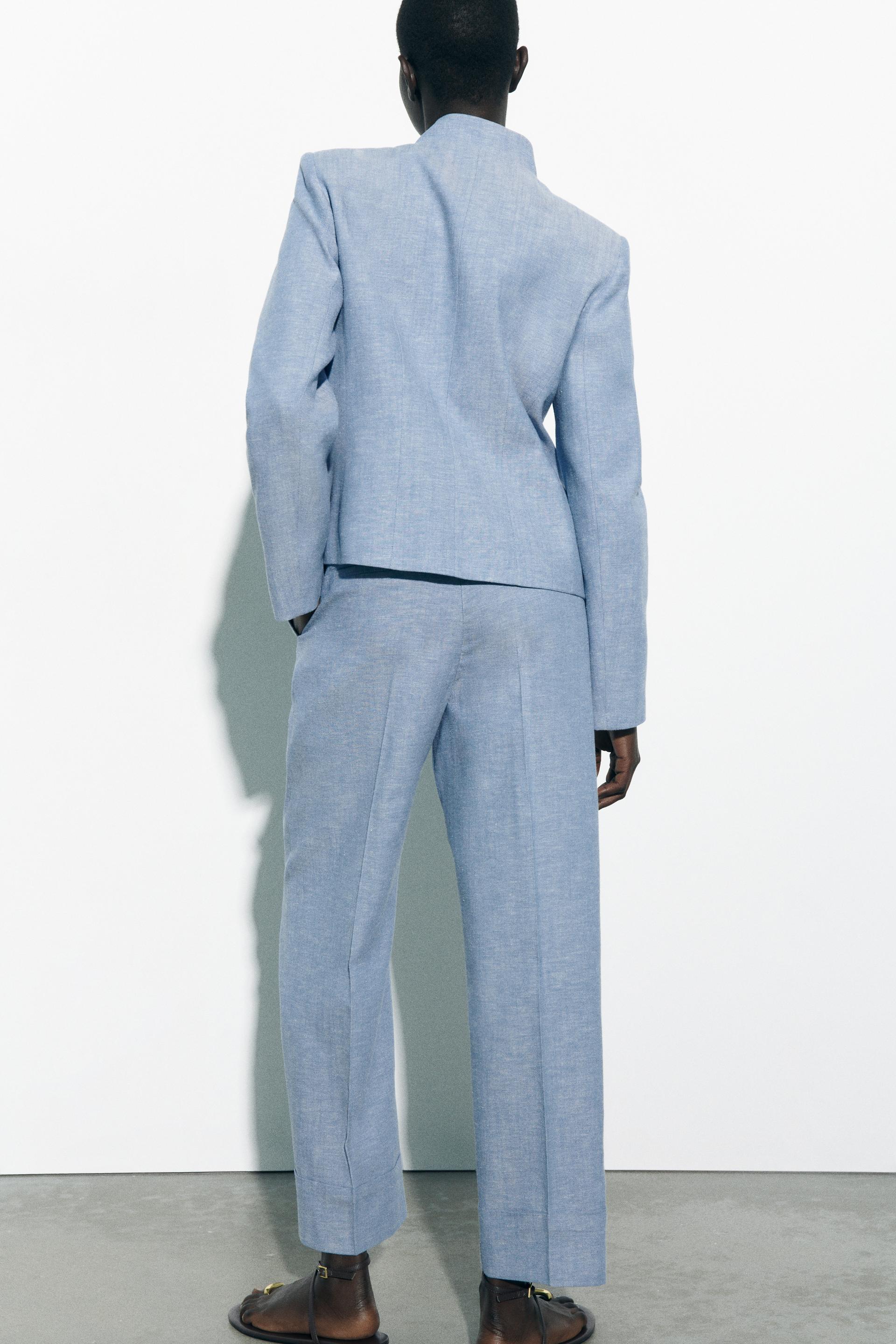 Zara light blue trousers Clearance