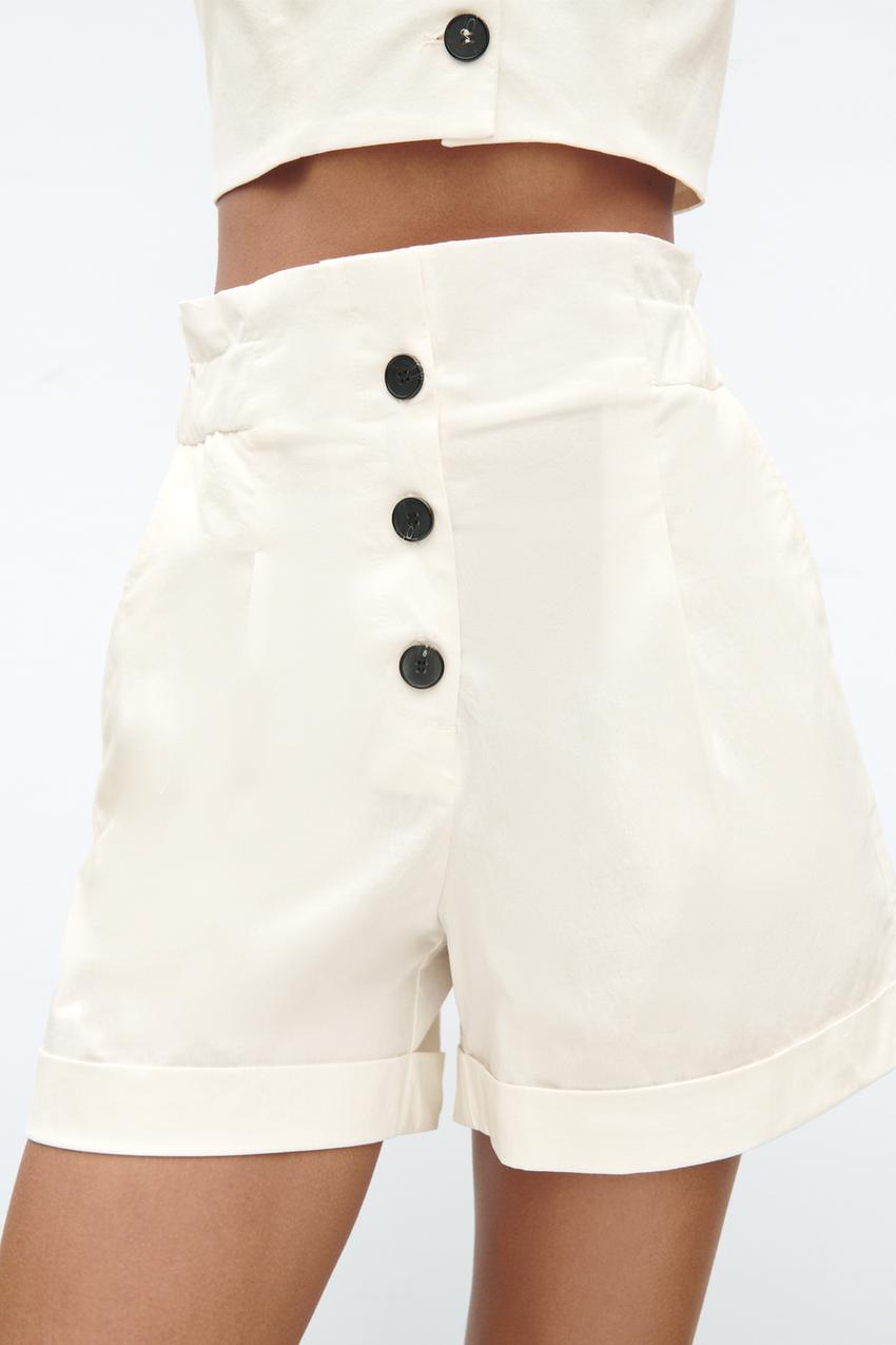 Zara white high waisted shorts Clearance