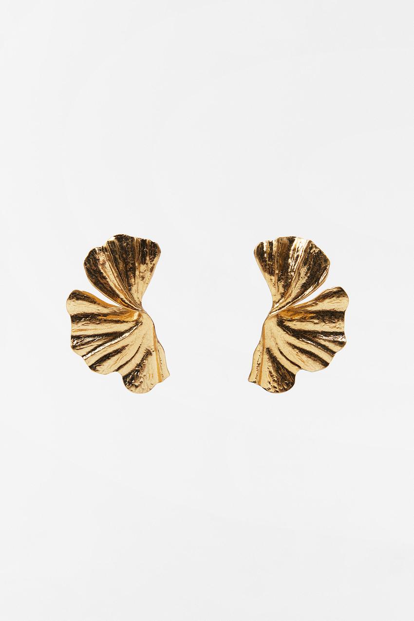 Gold earrings zara Clearance