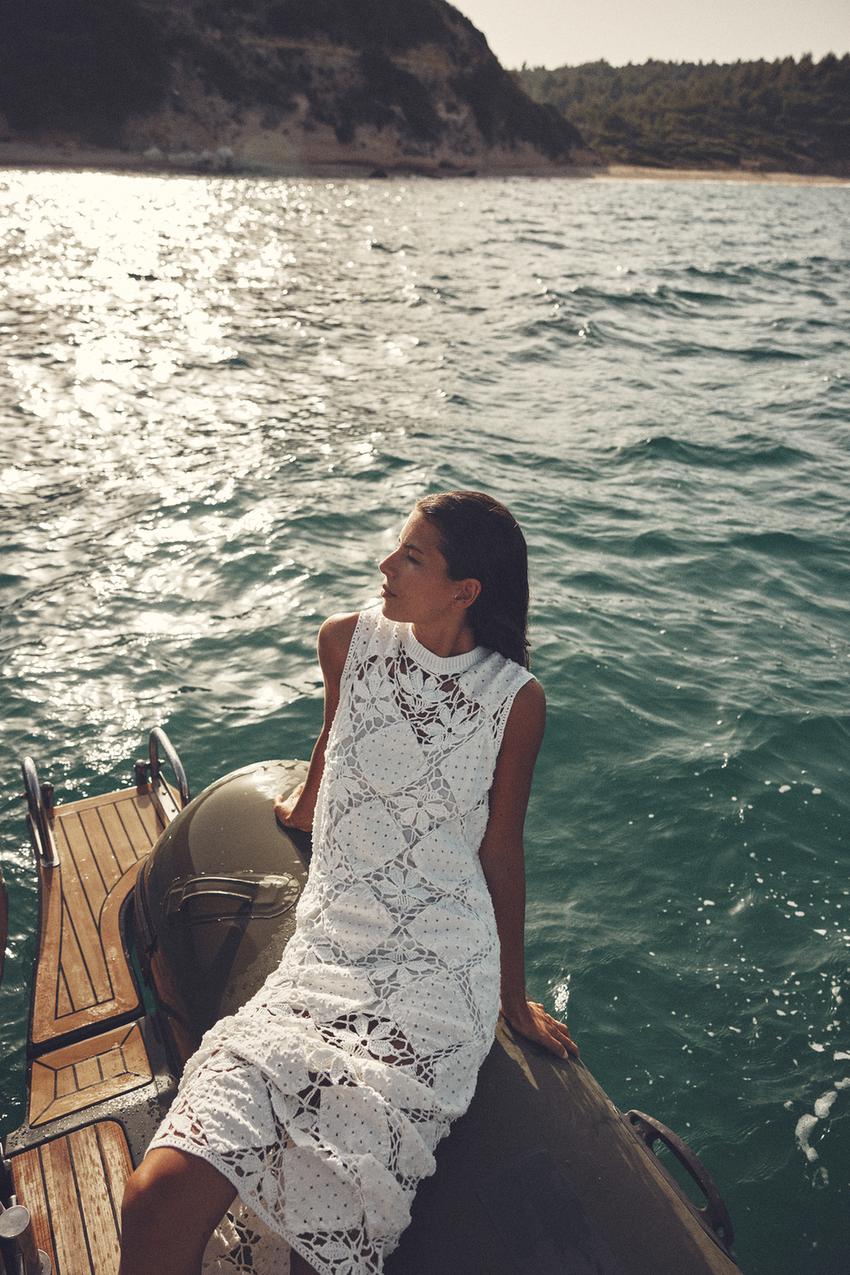 Zara crochet dress white Clearance