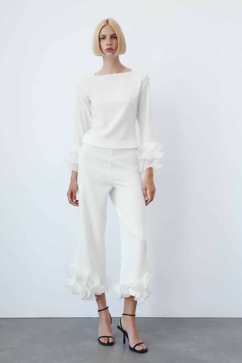 Zara white frill top Clearance