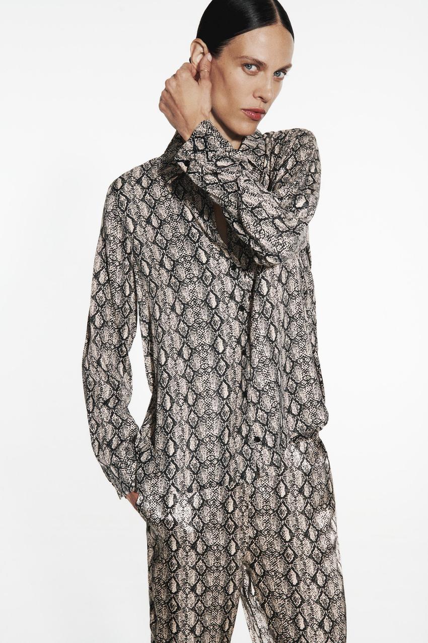 Cheetah print shirt zara Clearance