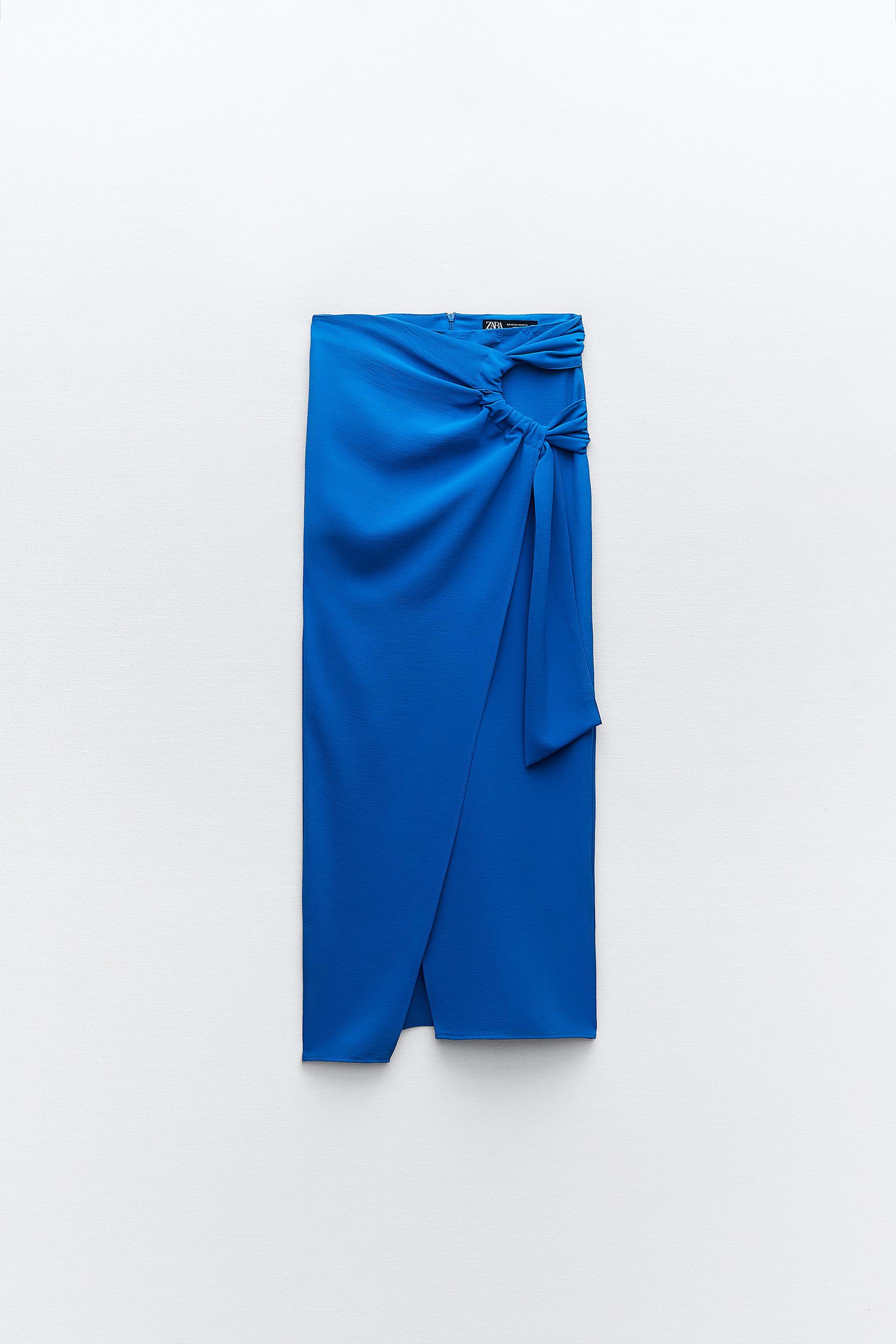 Zara blue wrap skirt Clearance