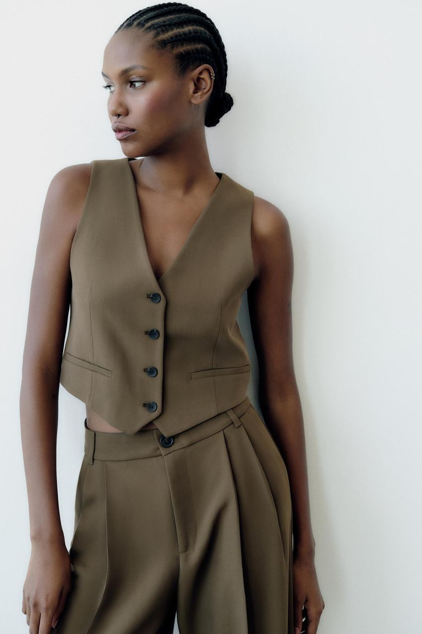 Zara waistcoat women's Clearance