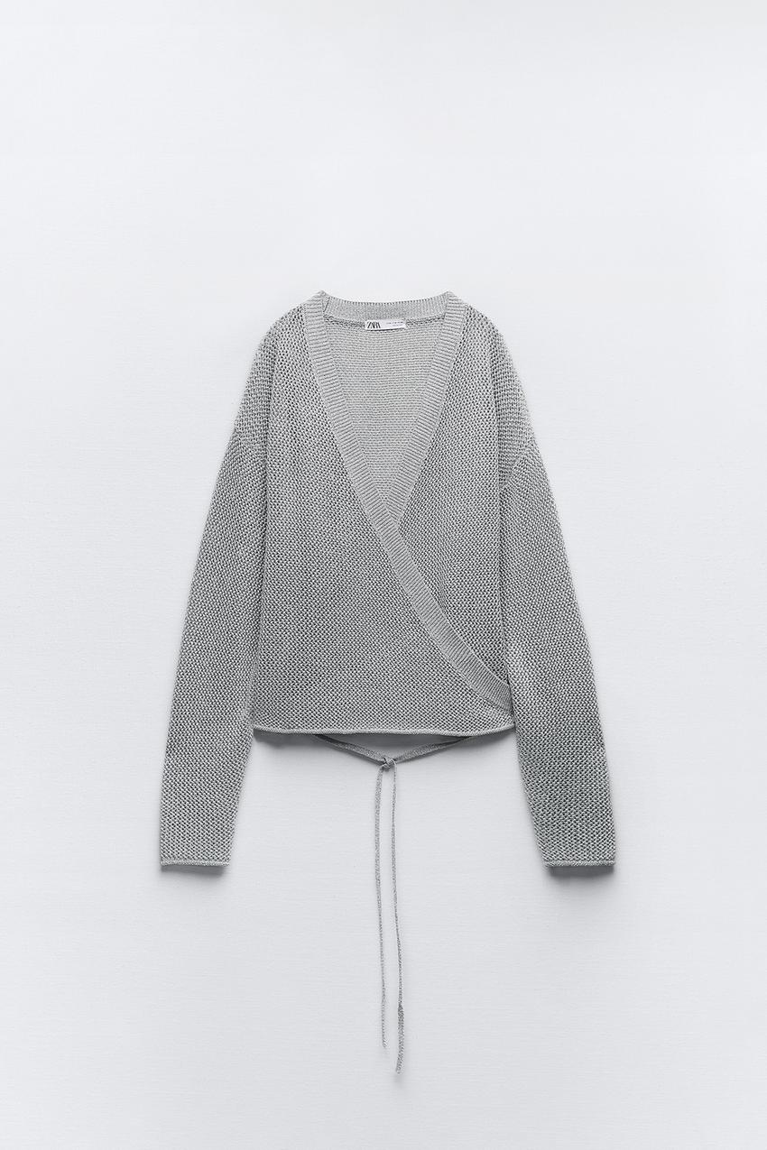 Zara wrap knit top Clearance