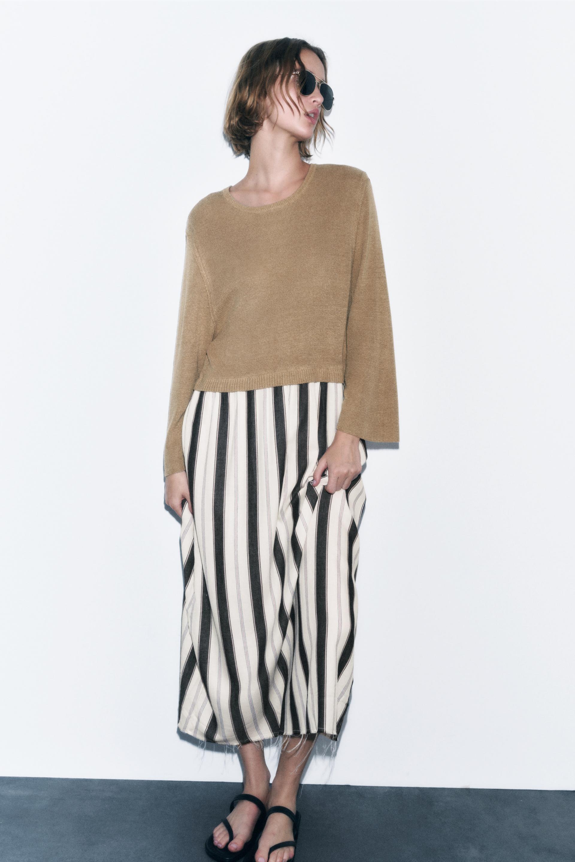 Combination knit dress zara Clearance