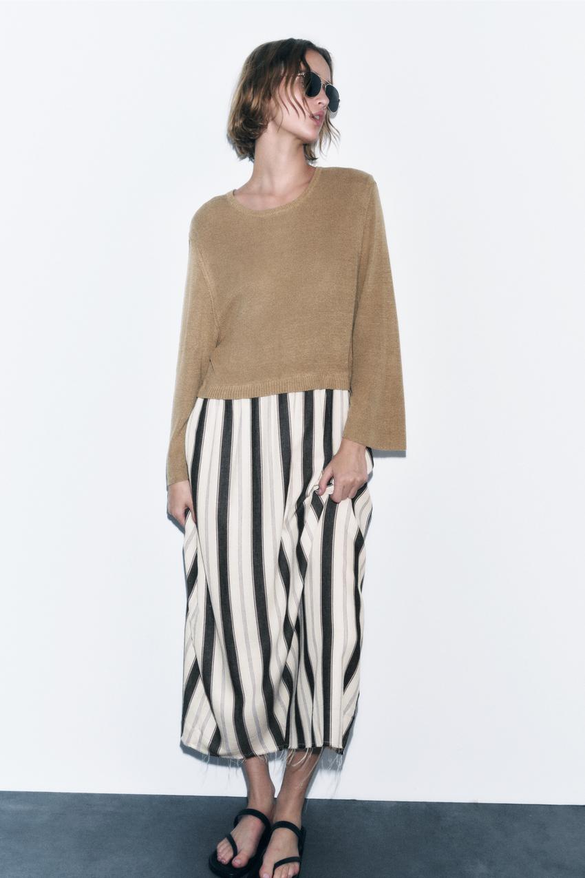 Zara combination knit dress Clearance