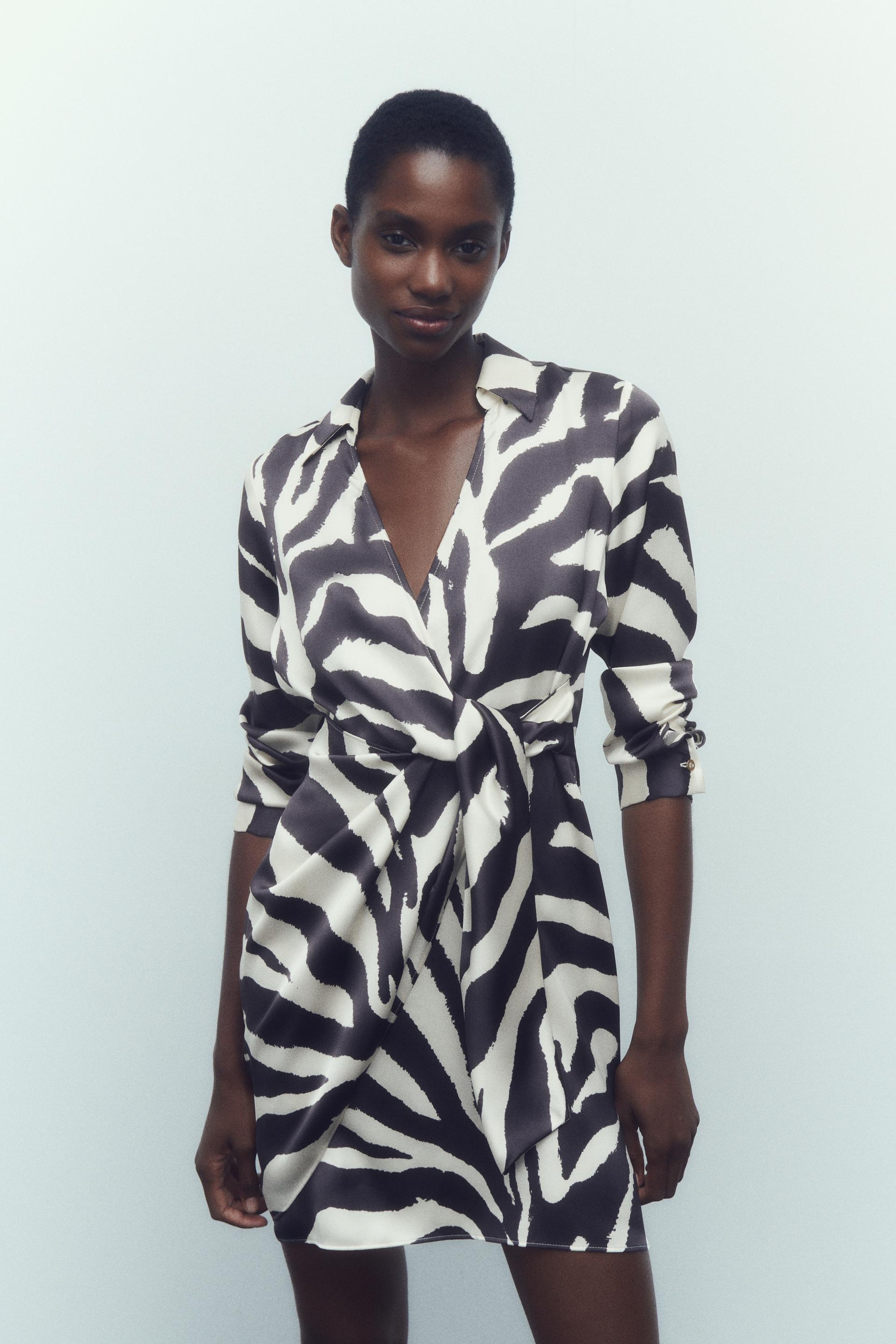 Zara zebra wrap dress Clearance