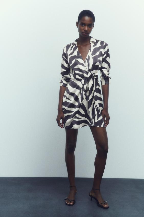 Zara black zebra dress Clearance