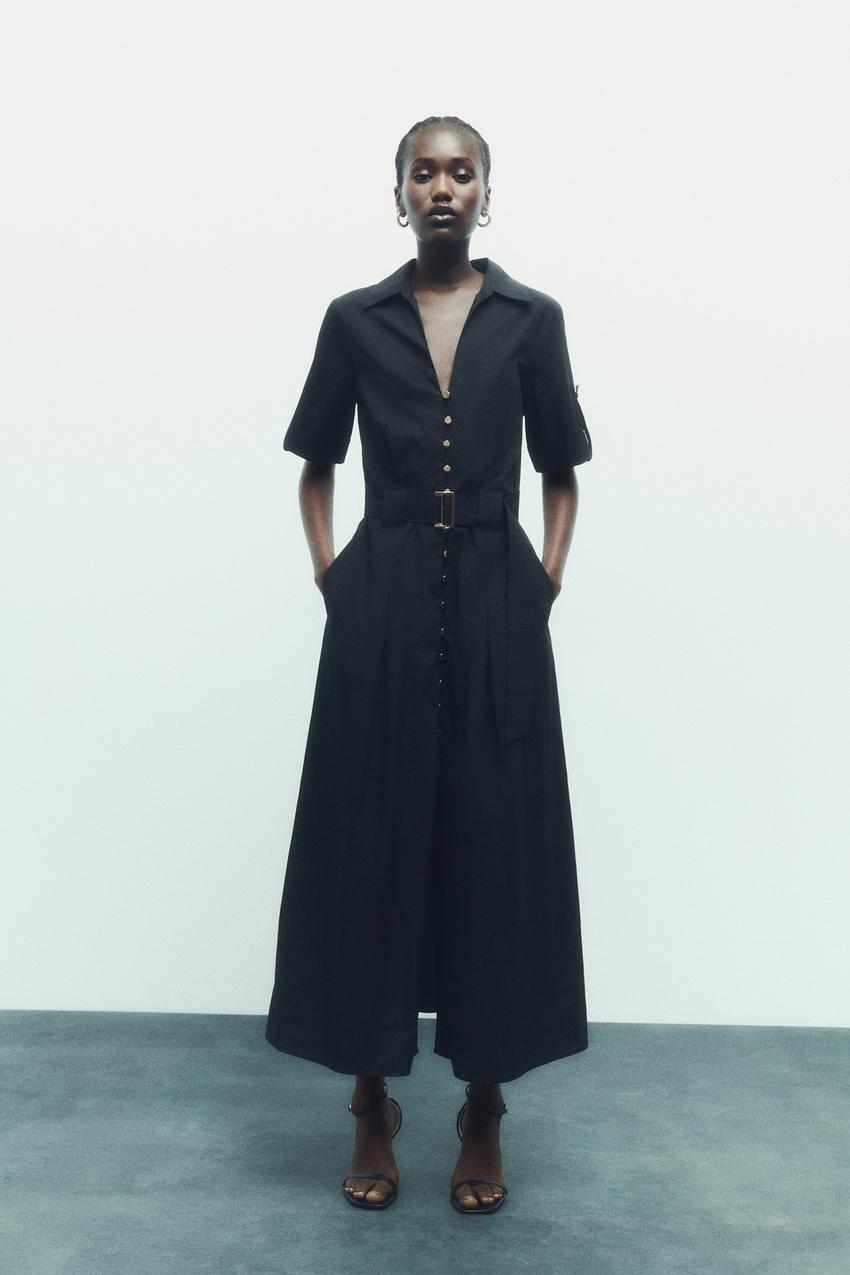Black cotton dress zara Clearance