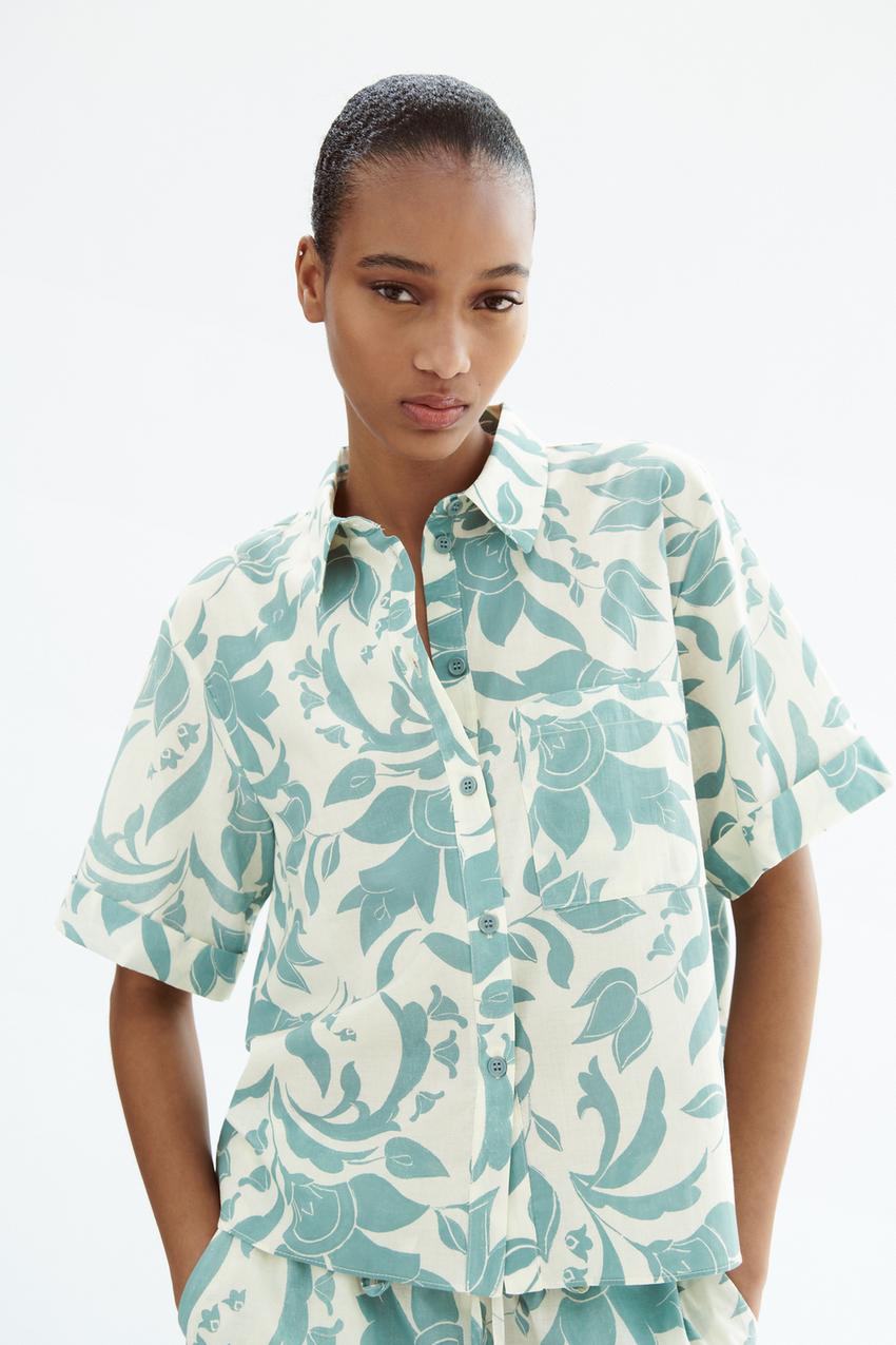 Zara white floral shirt Clearance