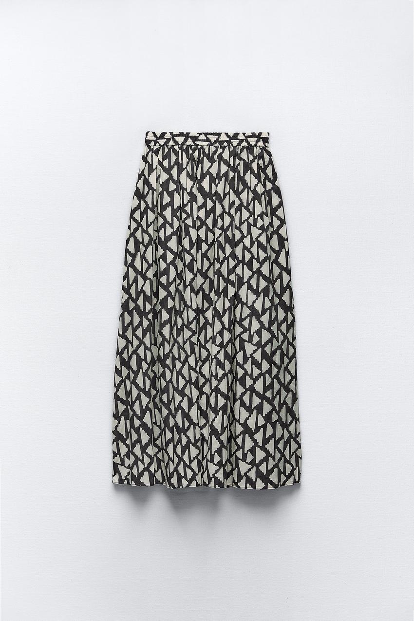 Zara black floral midi skirt Clearance