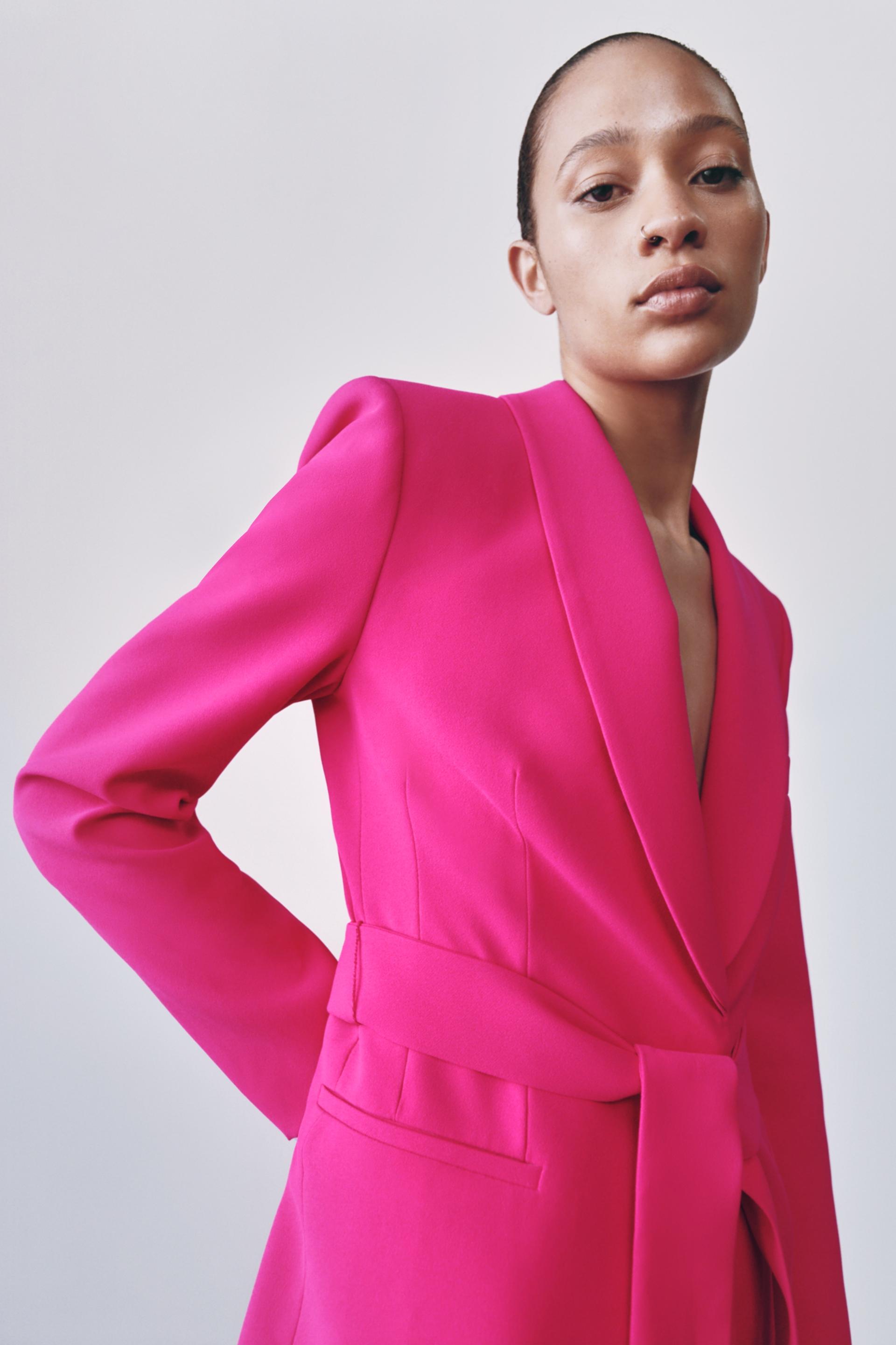 Zara double breasted pink blazer Clearance