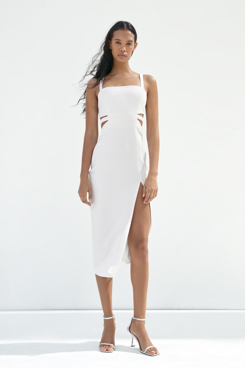 Zara white dress with cutouts Clearance