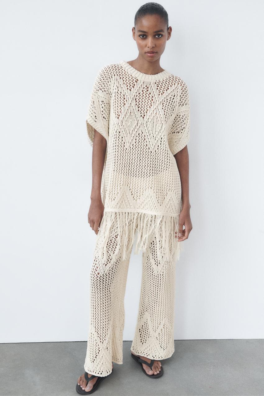 Zara crochet trousers Clearance