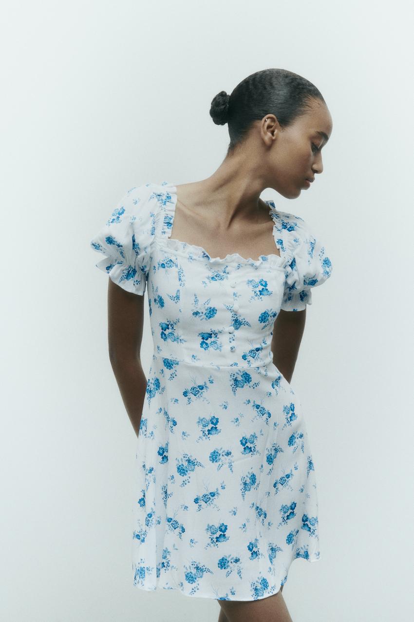 Zara blue dress short Clearance