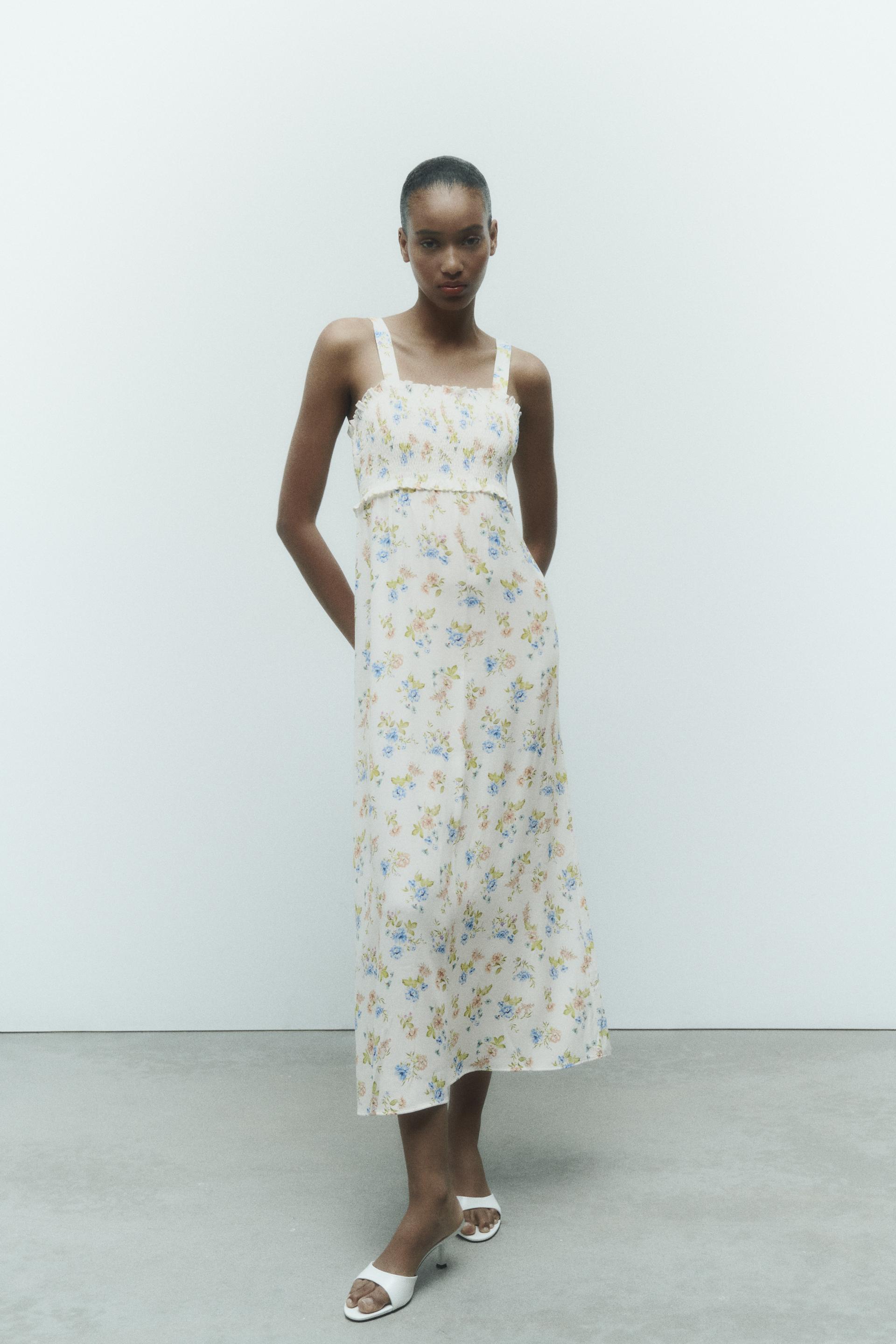 Floral print dress trf zara Clearance