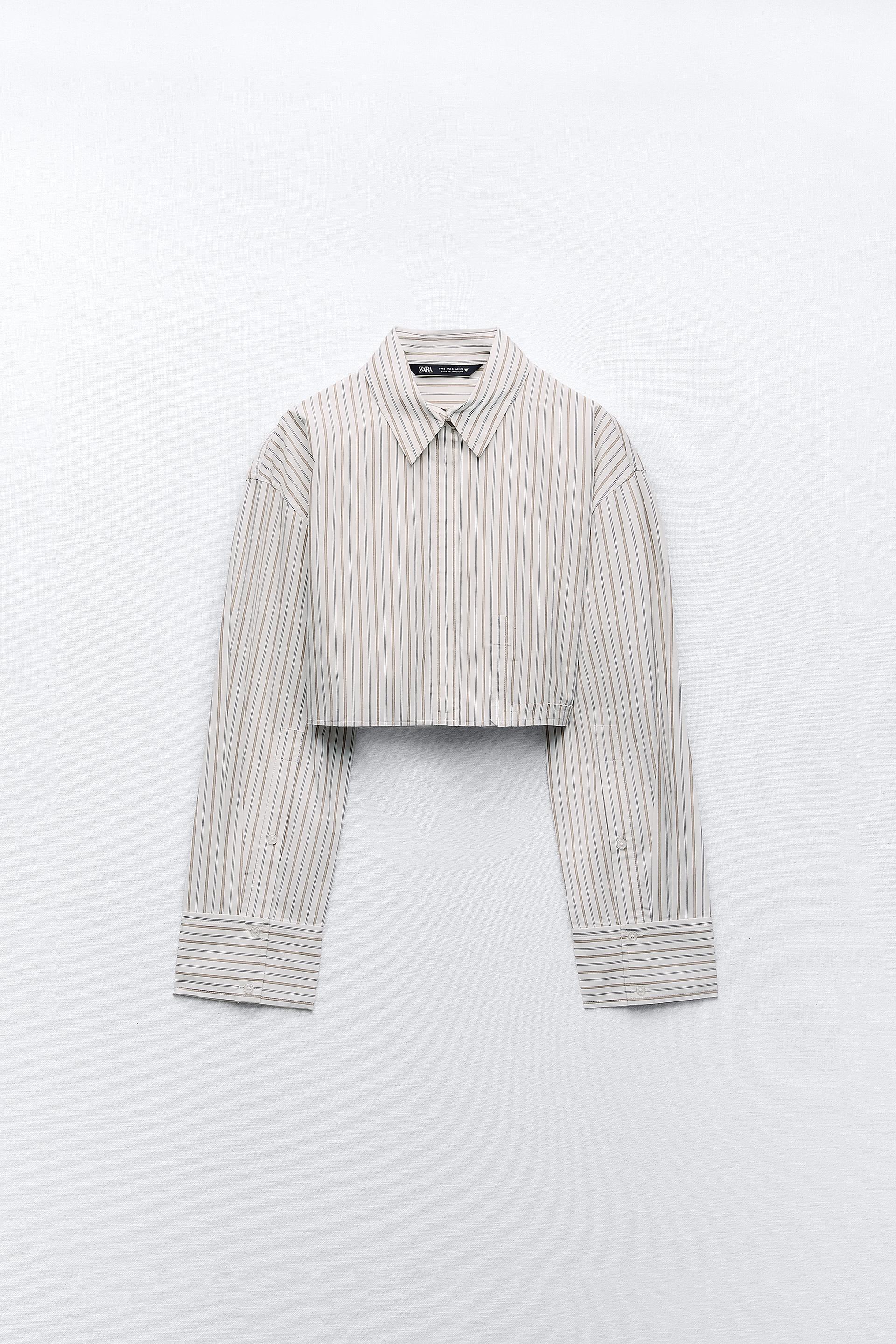 Zara cropped striped shirt Clearance