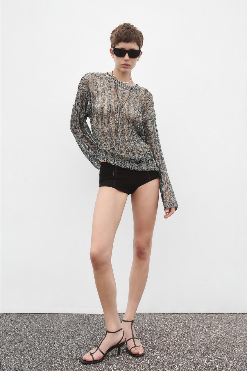 Zara knit top with opening Clearance