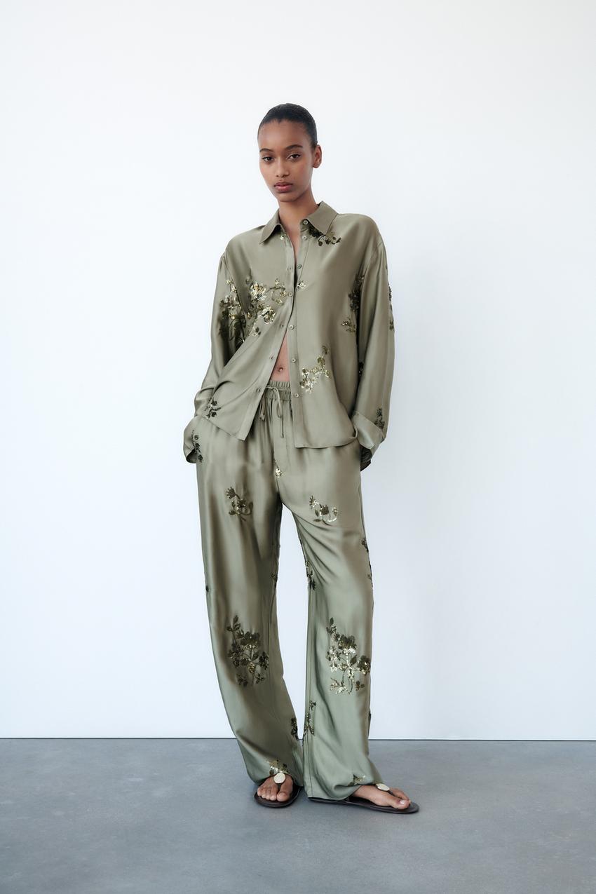 Shiny pants zara Clearance